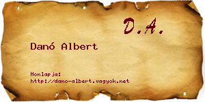 Danó Albert névjegykártya