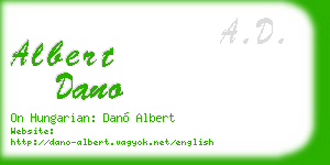 albert dano business card
