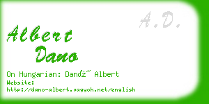 albert dano business card